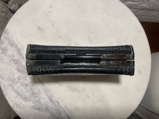 Bolso de mano negro efecto piel