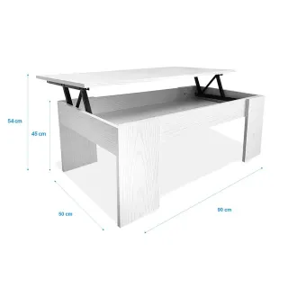 Mesa De Centro Elevable Blanco Ártico NUEVA Nuevo