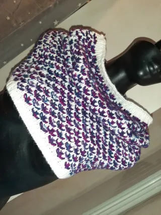 Coprispalle donna viola e bianco