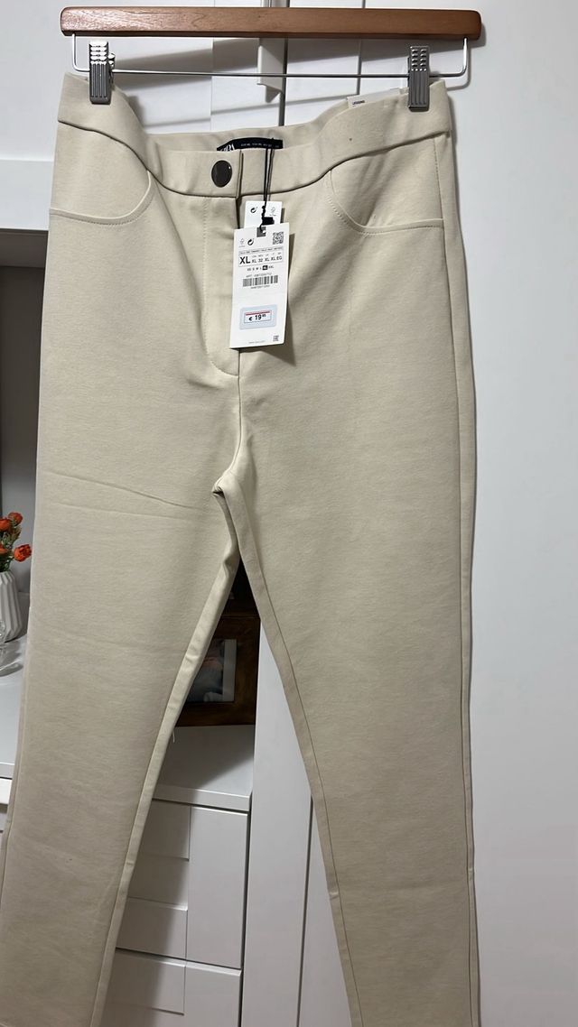 Calça Zara Bege Tamanho XL