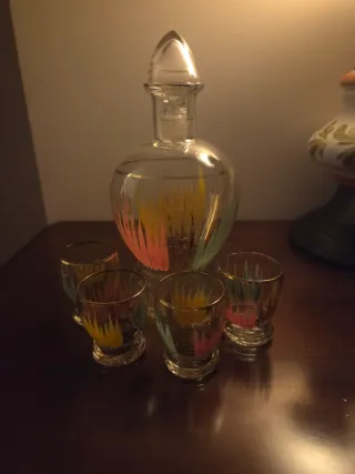 Servizio vintage rosolio con bicchierini