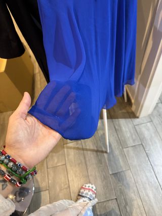 Vestido fiesta pedrería azul talla M