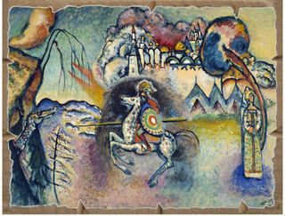 Stampa Kandinsky San Giorgio e il Drago MDF 19x25