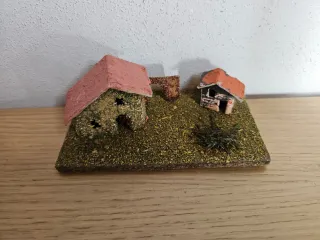 Paesaggio presepe vintage anni 80 ● Case