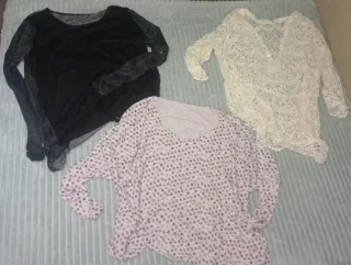3 Camisetas Mujer Talla Única