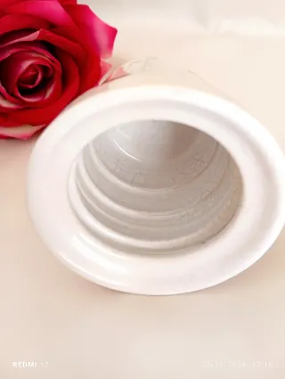 Vasetto ceramica decorato fiori e coccinella H&