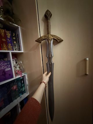 Espada Larp Tiras Cuero Medieval