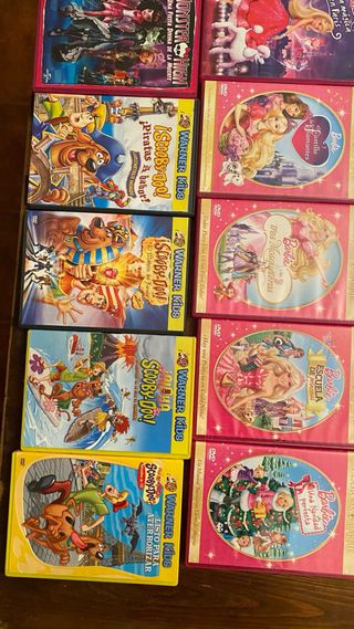 Lote DVDs Barbie y Scooby-Doo y Monster High.
