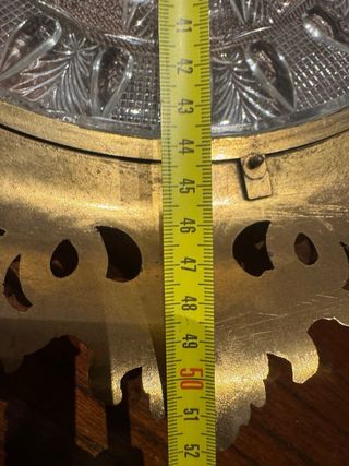 Plafón de cristal y metal dorado vintage