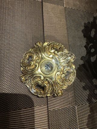 Plafón de cristal y metal dorado vintage