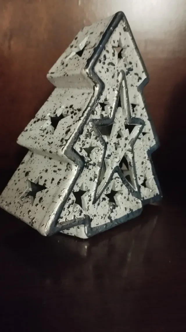 Portavelas Navideño Cerámica