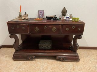 vintage mueble recibidor madera