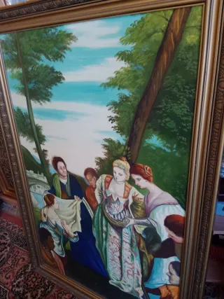 Cuadro Óleo Antiguo Moisés Gran Formato