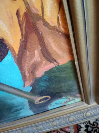 Cuadro Óleo Antiguo Moisés Gran Formato