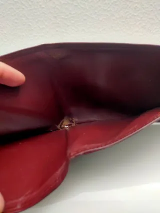 Portafoglio assegni vintage pelle marrone Cartier