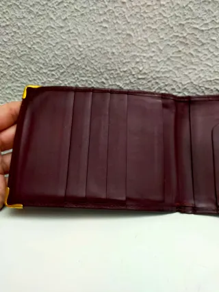 Portafoglio assegni vintage pelle marrone Cartier