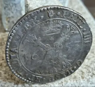 Bonita Moneda Plata Patagón Amberes 1653