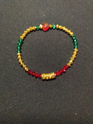 Pulsera Navideña con Abalorios