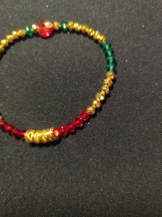 Pulsera Navideña con Abalorios