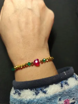 Pulsera Navideña con Abalorios
