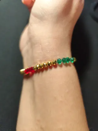 Pulsera Navideña con Abalorios