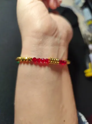 Pulsera Navideña con Abalorios