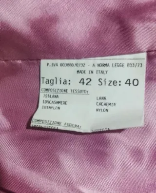 Abrigo Mújer  de lana y Cachimier Gianfrate Rosa P