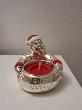 Portacandelina Babbo Natale Argento 925 Galvanico