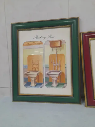 2 Cuadros Decorativos con objeto de Baño