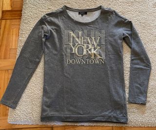 Sudadera CAROLL gris con estampado New York