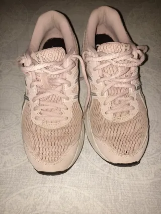 Deportivas Asics  rosa beige y gris