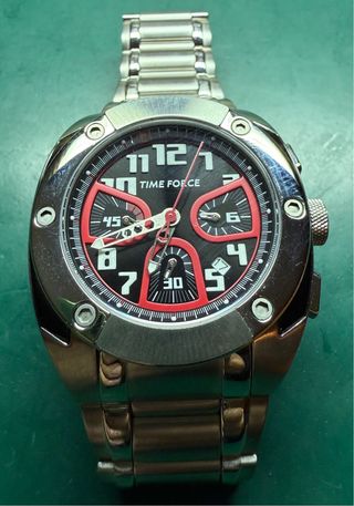 Reloj TIME FORCE Negro y Plateado