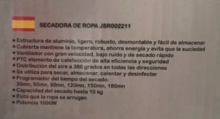 Secadora de ropa Jocel portátil 1000W