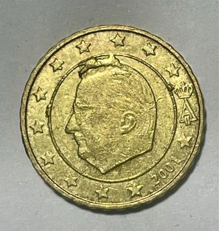 ERROR 10 Cént Euro 2001 Bélgica EXCESO DE MATERIAL