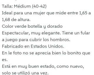 Vestido de fiesta verde con bordado