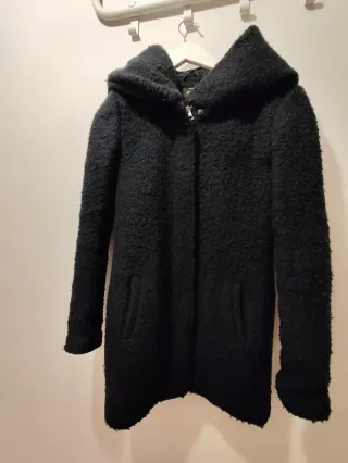 Abrigo lana azul marino con capucha Talla S