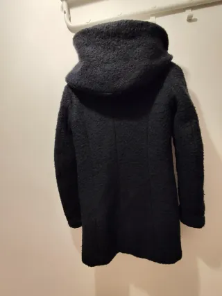 Abrigo lana azul marino con capucha Talla S