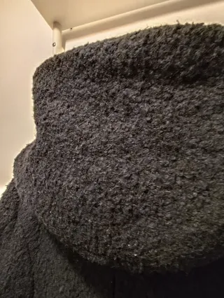 Abrigo lana azul marino con capucha Talla S