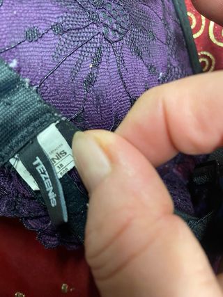 Reggiseno pizzo viola e nero coppa B