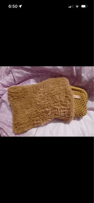 Borsa clutch + scaldacollo uncinetto fatto a mano
