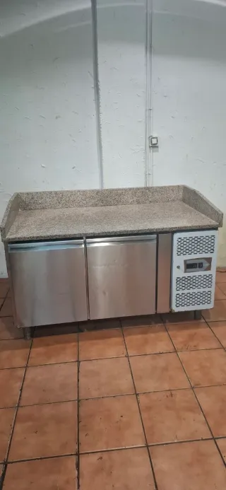 Mesa preparación pizza acero inoxidable