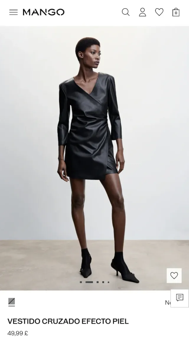 Vestido Mango efecto piel negro