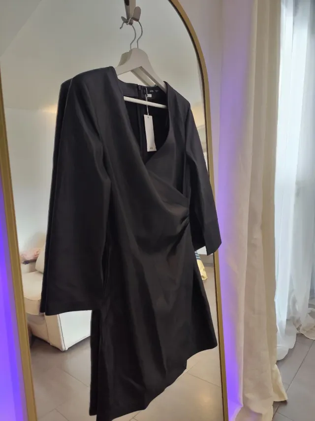 Vestido Mango efecto piel negro