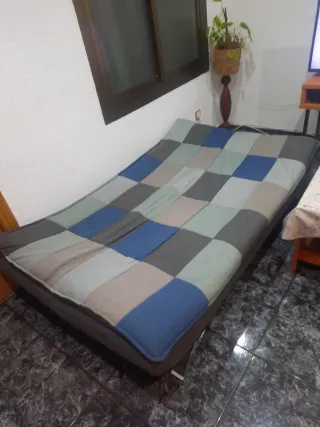 Sofá Cama Tela y Metal