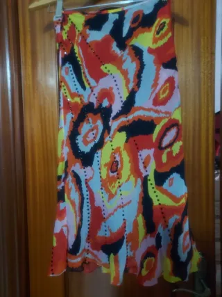 Falda fiesta gasa estampada T.38/40