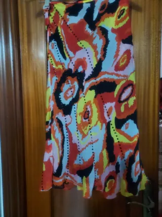 Falda fiesta gasa estampada T.38/40