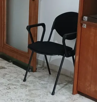 Sedia ufficio/sala attesa tessuto braccioli