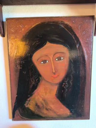 Cuadro  pintura Modernista Mujer Años 60