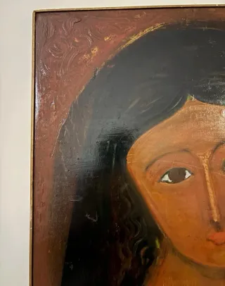 Cuadro  pintura Modernista Mujer Años 60