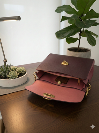 Bolso Coach Dorado y Rojo